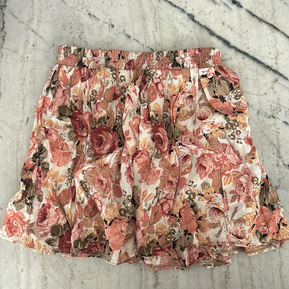 vintage brandy melville floral mini skirt